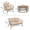 Bohemia-Inspired 4-Person Outdoor Seating Group With Removable Cushions