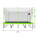 10Ft By 17Ft Rectangule Trampoline With Powder-Coated Galvanized Steel Tubes With Basketball Hoop System Advanced Ladder - Green by HouseOfZazla
