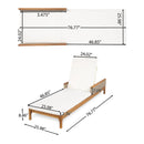 Solid Acacia Wood Sun Lounger with Beige Cushions and Light Grey Wicker by HouseOfZazla