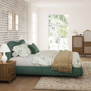 King Size Upholstered Platform Bed Frame with Rounded Corners by HouseOfZazla