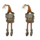 Sitting Gnome With Maple Leaf, For Holiday Harvest Festival Fall Festival & Thanksgiving Table Decorations (Set of 2) - Orange Multi by HouseOfZazla