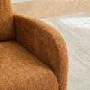 25.4"W Rocking Chair for Nursery, High Back Glider Chair with Retractable Footrest, Side Pocket, Rocking Accent Armchair with Rubber Wood Legs for Living Room/Bedroom.Caramel