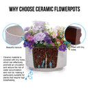 2 Pieces Flowerpot, Planter For Patio, Garden Or Windowsills - Milk White