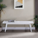 Larwich - Solid Wood Slatted Bench - White by HouseOfZazla