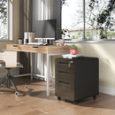 3-Drawer Mobile File Cabinet With Lock, On Casters, Holds A4/Letter Files