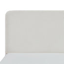 Canter Tall Headboard Upholstered Bed in Pearl White Chenille, Queen Size by HouseOfZazla