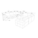 Upholstered Large Arms Sectional With Recliner Seats