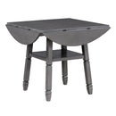 5-Piece Counter Height Dining Table Set in 2 Table Sizes with 4 Folding Leaves and 4 Upholstered Chairs for Dining Room (Gray+Beige Cushion)