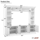 TV Stand With Bookcase, Storage Cabinet With 3 Adjustable Shelves, Living Room Entertainment Center - White by HouseOfZazla