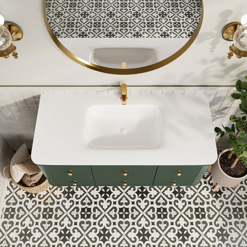 48" Wall Mounted & Floating Single Bathroom Vanity, photo 4 of 10