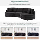 Modern 3 Seater Upholstered Sofa With Curved Design by HouseOfZazla