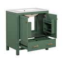 Bathroom Vanity With Single Sink, Combo Cabinet Undermount Sink, Bathroom Storage Cabinet With 2 Doors And A Drawer, Soft Closing, Multifunctional Storage, Solid Wood Frame by HouseOfZazla