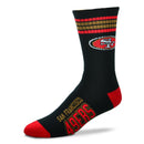 San Francisco 49ers Men's 4 Stripe Alternate Deuce Socks by Dynasty Sports & Framing