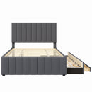 Full Size Upholstered Platform Bed with Twin Size Trundle and 3 Drawers by HouseOfZazla