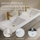 60" Wall-Mounted Bathroom Vanity with Double Sinks and Floating Storage by HouseOfZazla