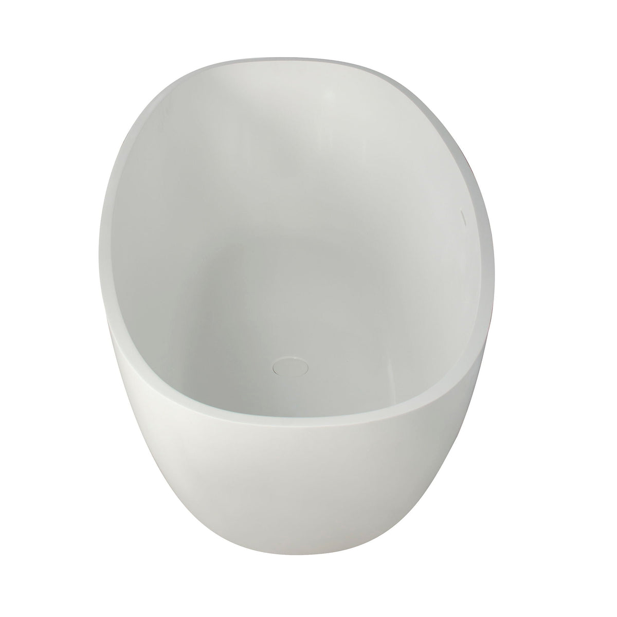 65.2" Freestanding Solid Surface Soaking Bathtub For Bathroom - Matte White, photo 2 of 11