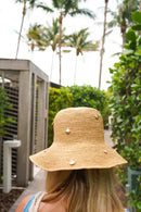 Raffia Bucket Hat with Charms