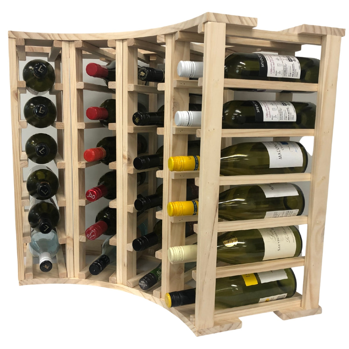 4-Column 24-Bottle Curved Corner Wine Cube - 18mm Thick, photo 12 of 15