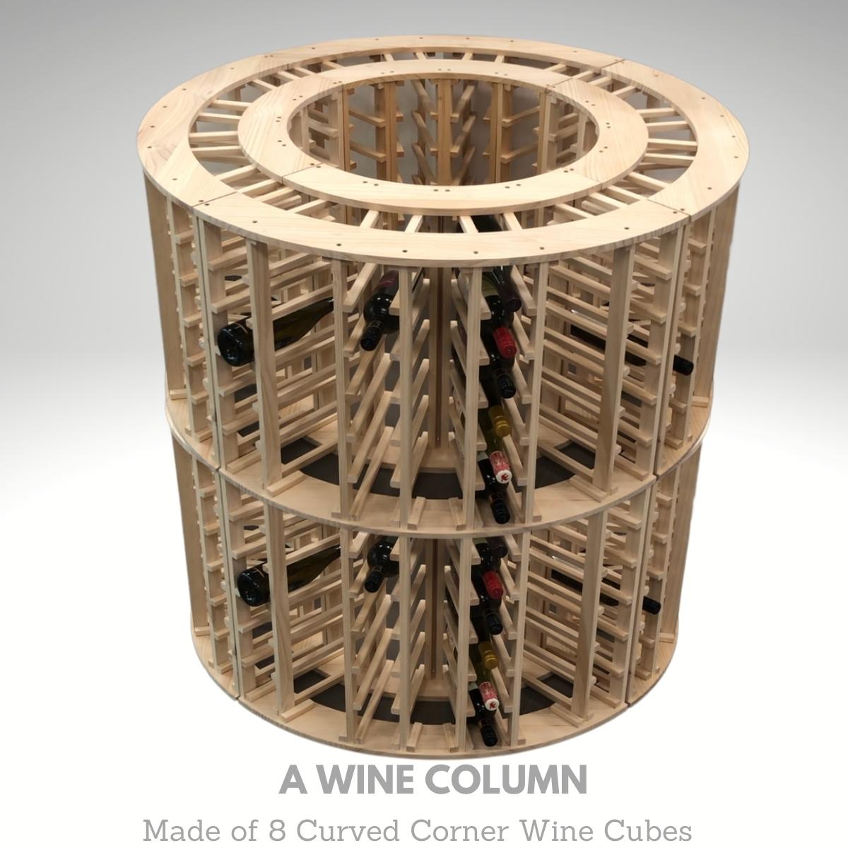 4-Column 24-Bottle Curved Corner Wine Cube - 18mm Thick, photo 10 of 15