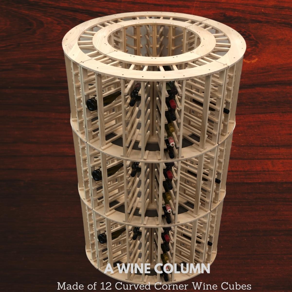 4-Column 24-Bottle Curved Corner Wine Cube - 18mm Thick, photo 11 of 15