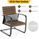 3 Pieces Patio Rattan Conversation Set with Quick Dry Lumbar Pillows by LJGDeals