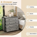 4-Drawer Dresser Modern Wooden Chest of Drawers for Bedroom Living Room by DirectDeals