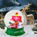 4 Feet Christmas Inflatable Snow Globe with Santa Snowman Road Sign by LJGDeals