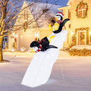 4 Feet Christmas Penguin Ice Skating Decor with Snowy Slide by DirectDeals