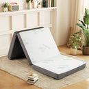 4 Inch Tri-Fold Foam Mattress with Washable Cover for Yoga Guest Mat-Gray by LJGDeals