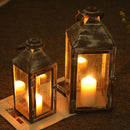 17.5 & 13.5inch Antique Grey Brush Decorative Lanterns ( Set of 2 ) by JHY DESIGN