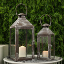 17.5 & 13.5inch Antique Grey Brush Decorative Lanterns ( Set of 2 ) by JHY DESIGN