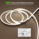 SLN01 Dotless COB Neon LED 16.4FT (5M) Strip Light DC24V 40-60W IP67 4x10mm, 10x10mm, 6x12mm Outdoor Rated Dimmable Low Voltage Silicone Strip Light