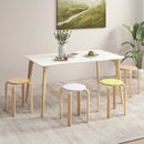 Set of 4 Bentwood Stackable Stools Dining Stools with Round Tops-Multicolor by LJGDeals