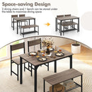 4 Pieces Rustic Dining Table Set with 2 Chairs and Bench by LJGDeals