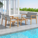 4-Piece Patio Furniture Set with Loveseat Single Chairs and Coffee Table by LJGDeals