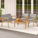 4-Piece Patio Furniture Set with Loveseat Single Chairs and Coffee Table by LJGDeals