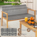 4-Piece Patio Furniture Set with Loveseat Single Chairs and Coffee Table by LJGDeals