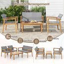 4-Piece Patio Furniture Set with Loveseat Single Chairs and Coffee Table by LJGDeals