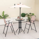 4 Pieces Outdoor Bar Set with Umbrella-Beige by LJGDeals