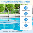4-Step Inground Pool Ladder Stainless Steel Swimming Pool Ladder by LJGDeals