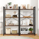 4-Tier Bookshelf with Heavy Duty Metal Frame Industrial Display Shelf-Rustic Brown by LJGDeals