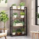 4-Tier Bookshelf with Heavy Duty Metal Frame Industrial Display Shelf-Rustic Brown by LJGDeals