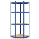 4-Tier Corner Shelving Unit Adjustable Garage Storage Utility Rack for Warehouse