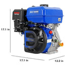 BILT HARD 301cc 10HP Gas Powered Engine, Horizontal 4 Stroke OHV Gas Motor, Shaft 1" Diameter, 3.48" Length, 1/4" Keyway, Replacement for Compressor, Log Splitter