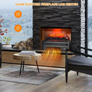 1400W Electric Fireplace Log Heater with Adjustable Flame Brightness-Black by LJGDeals