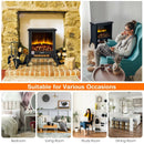 Compact Portable Space Heater with Realistic Flame Effect-Black by DirectDeals