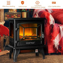 Freestanding Fireplace Heater with Realistic Dancing Flame Effect-Black by LJGDeals