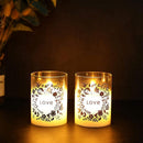 4" tall Glass Wax Battery Moving Flame LED Candle ( Set of 2) by JHY DESIGN