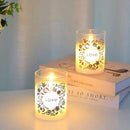 4" tall Glass Wax Battery Moving Flame LED Candle ( Set of 2) by JHY DESIGN