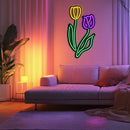 Flowers Metal Neon Wall Art- LN0014